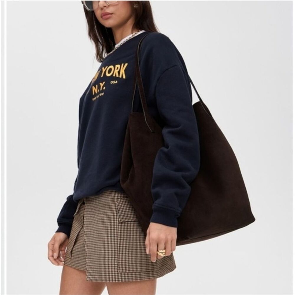 Madewell The Oversized Shopper Tote In Brown Suede